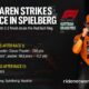 Lando Norris, wearing his bright orange McLaren race suit and cap, celebrates with a fist pump after the 2025 Austrian Grand Prix. The image includes bold text that reads “McLAREN STRIKES TWICE IN SPIELBERG” and highlights the 1-2 McLaren finish. Standings show Oscar Piastri leading the drivers’ championship with 216 points, and McLaren topping the constructors' with 417 points. The Red Bull Ring and F1 Austrian Grand Prix logo are visible in the background.
