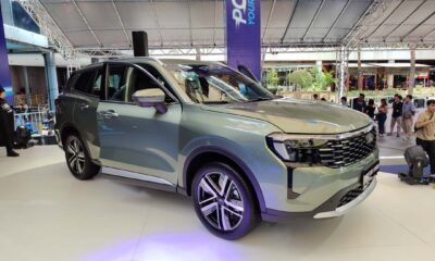Ford Territory Hybrid in Oasis Green on display at a launch event in the Philippines.