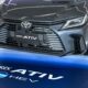 Close-up of the Toyota Yaris Ativ HEV front grille and badge at its launch display in Thailand.