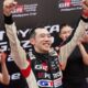 Toyota Motor Philippines President Masando Hashimoto celebrates with raised arms after winning the Endurance Race at the 2025 Toyota Gazoo Racing Philippine Cup.