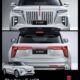 Front, rear, and side views of the Hongqi E-HS9 luxury electric SUV in white, showcasing its bold grille, LED headlights, and rear light bar design.