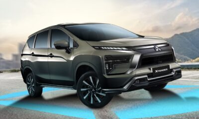2026 Mitsubishi Xpander in Green Gronze Metallic, showcasing its redesigned grille, headlights, and bold front bumper.